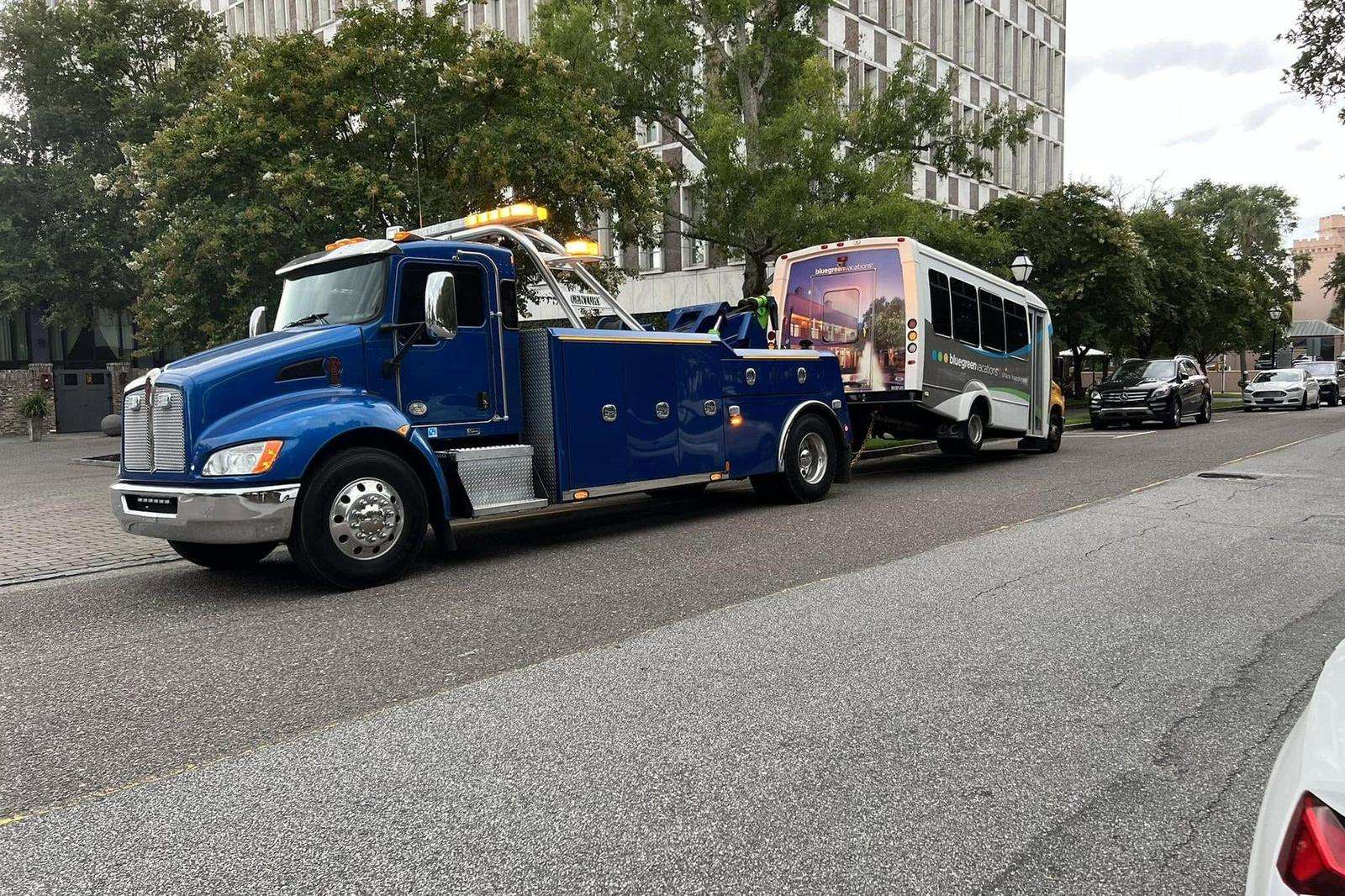 Mitchell's heavy wrecker on a recovery job in the Lowcountry